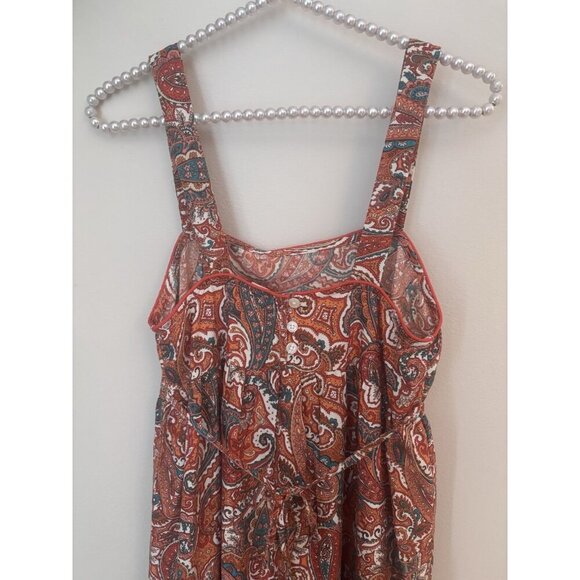 NWT Band Of The Free Womens Size S Orange Paisley Maxi Dress Floral Sleeveless - Picture 4 of 5